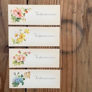 花の小さなカード4枚セット2