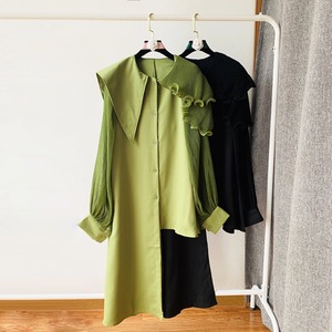 long-sleeved irregular blouse <4colors>