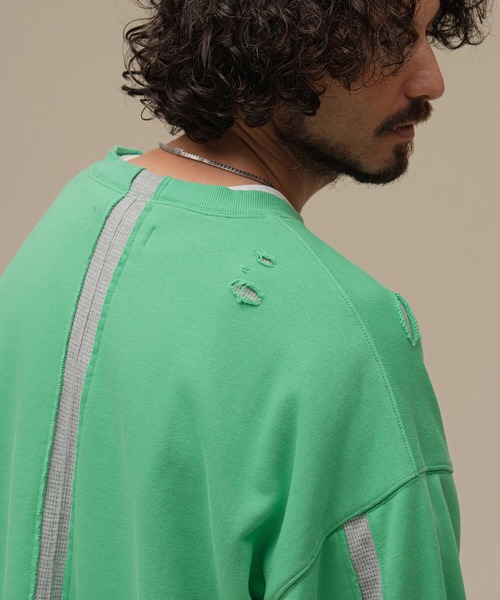 THEOREM Laidback Stacked CN Sweatshirt (GRN) TRM-2624007