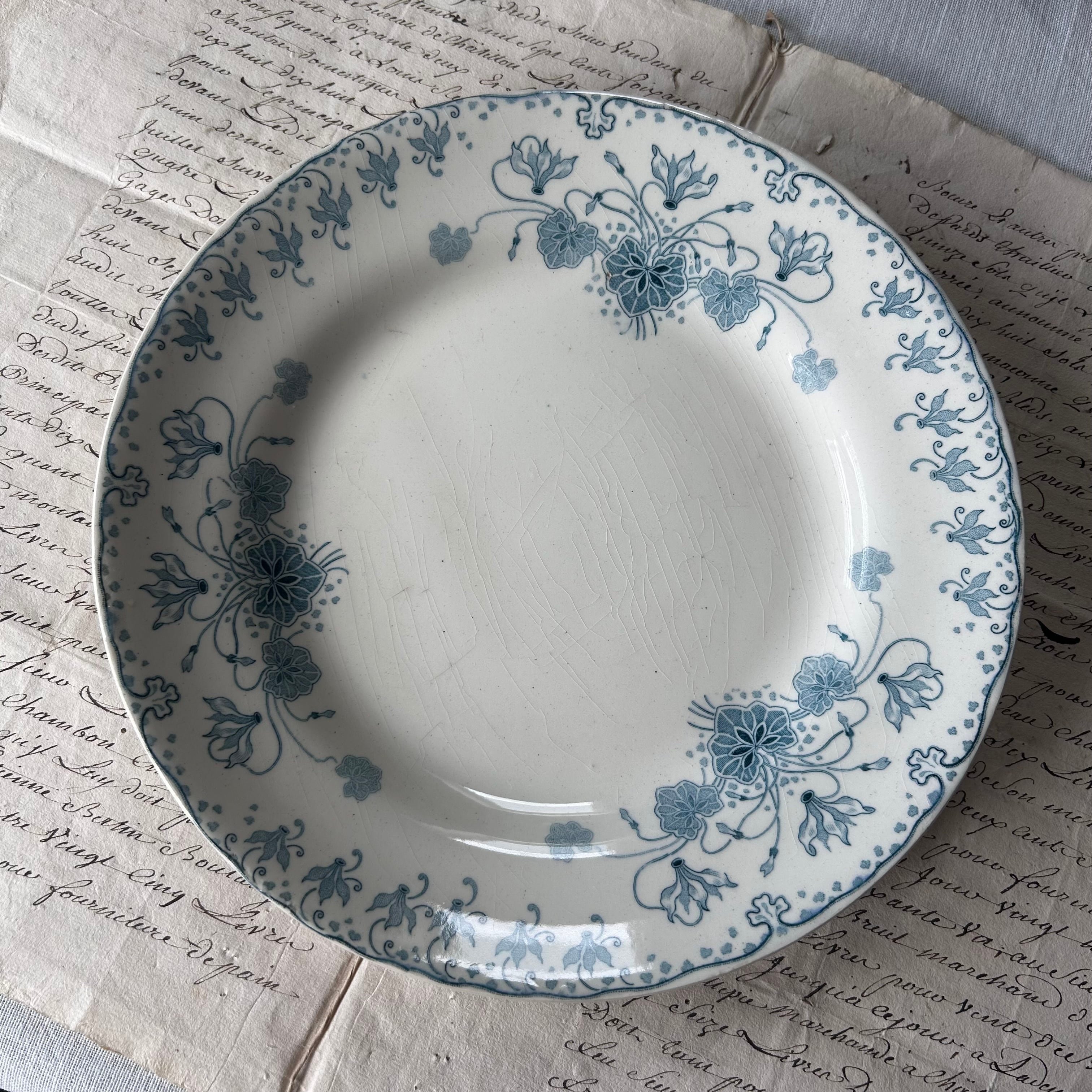 フランスアンティーク】 Badonviller （バドンヴィレ） バスク柄 深皿