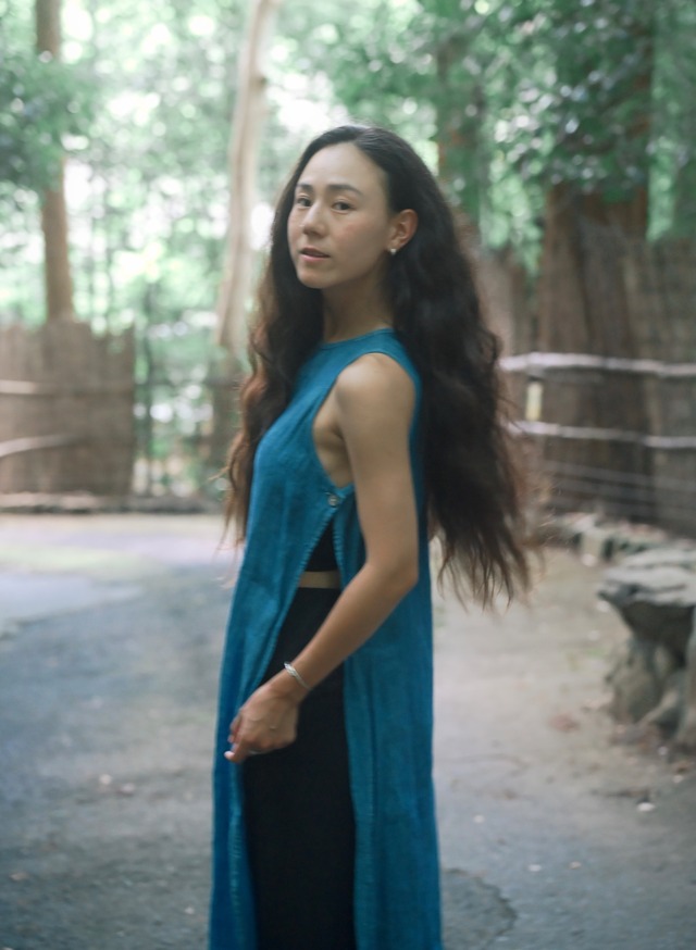 Indigo Dyed Linen Top