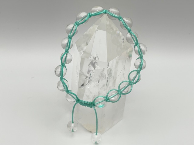 編みブレスレット（水晶）