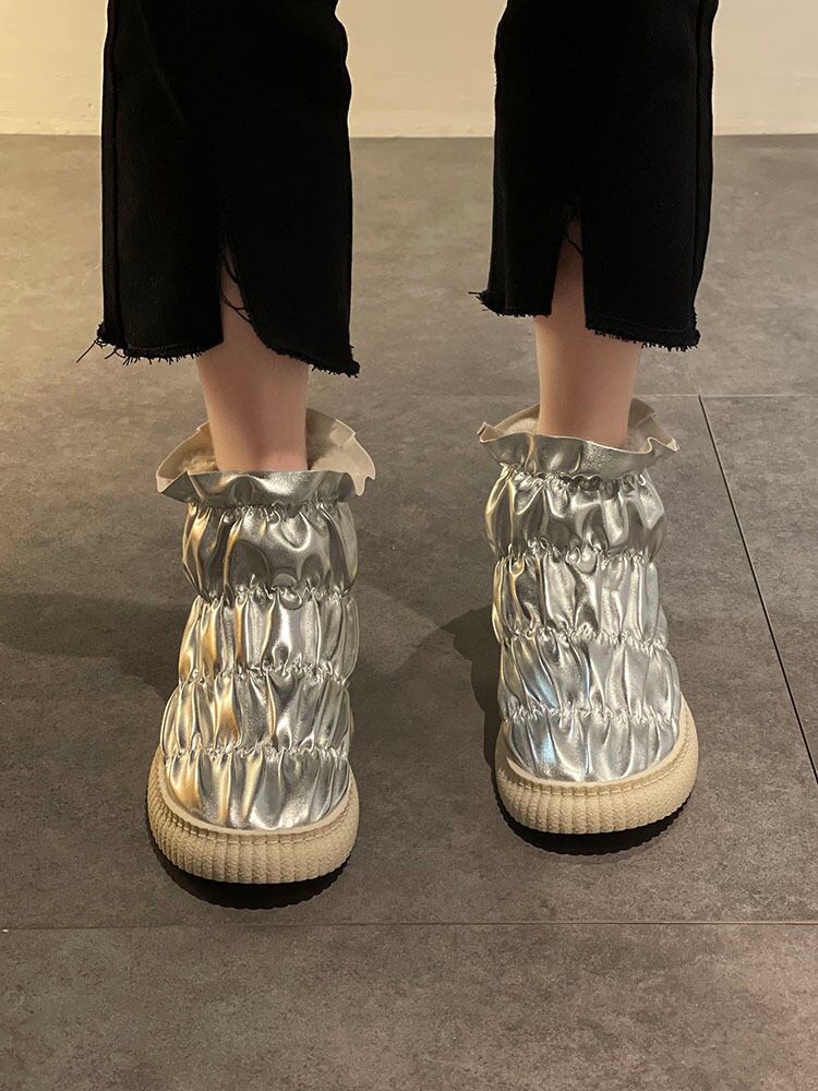 レッドホワイトブーツウィンターベルベット コットン 靴 シューズ 冬物 部族の婦人靴56571107662