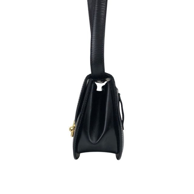CELINE セリーヌ ショルダーバッグ ブラック フロントロック レザー ミニバッグ vintage ヴィンテージ オールド j4pyw6