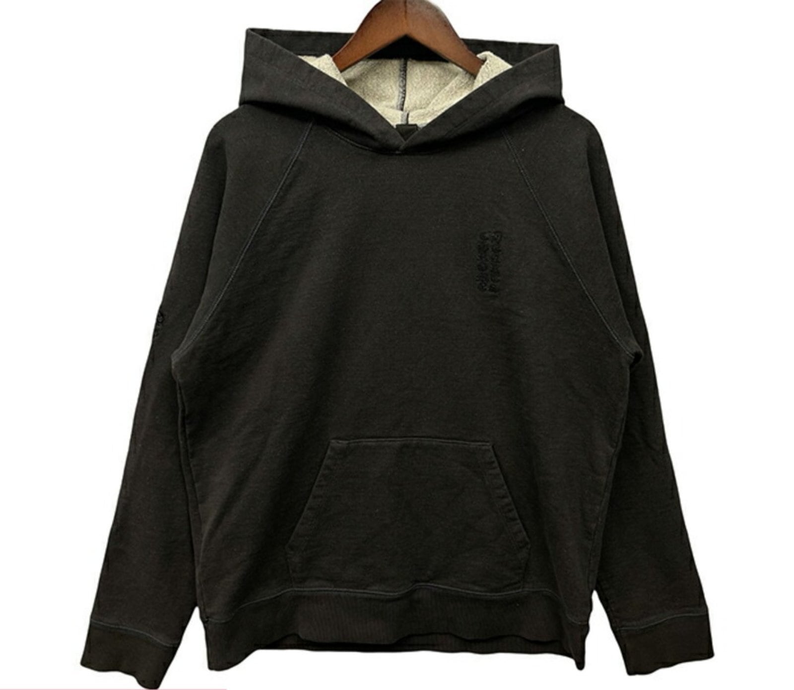 CHROME HEARTS クロムハーツ GRP Y NOT Vertical Logo Hoodie ワイノットヴァーティカルロゴフーディ パーカー ダガー刺繍 チャコールグレー