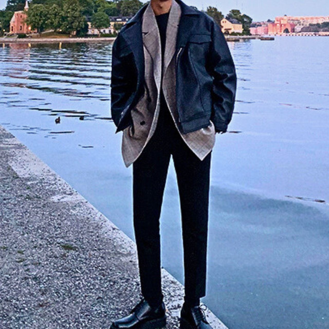 フラップフェイクレザーブルゾン　MT0080400