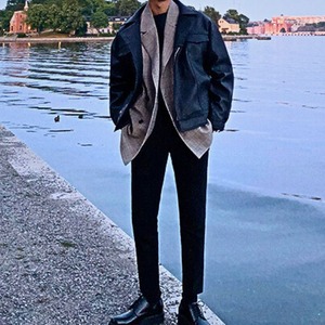 フラップフェイクレザーブルゾン　MT0080400