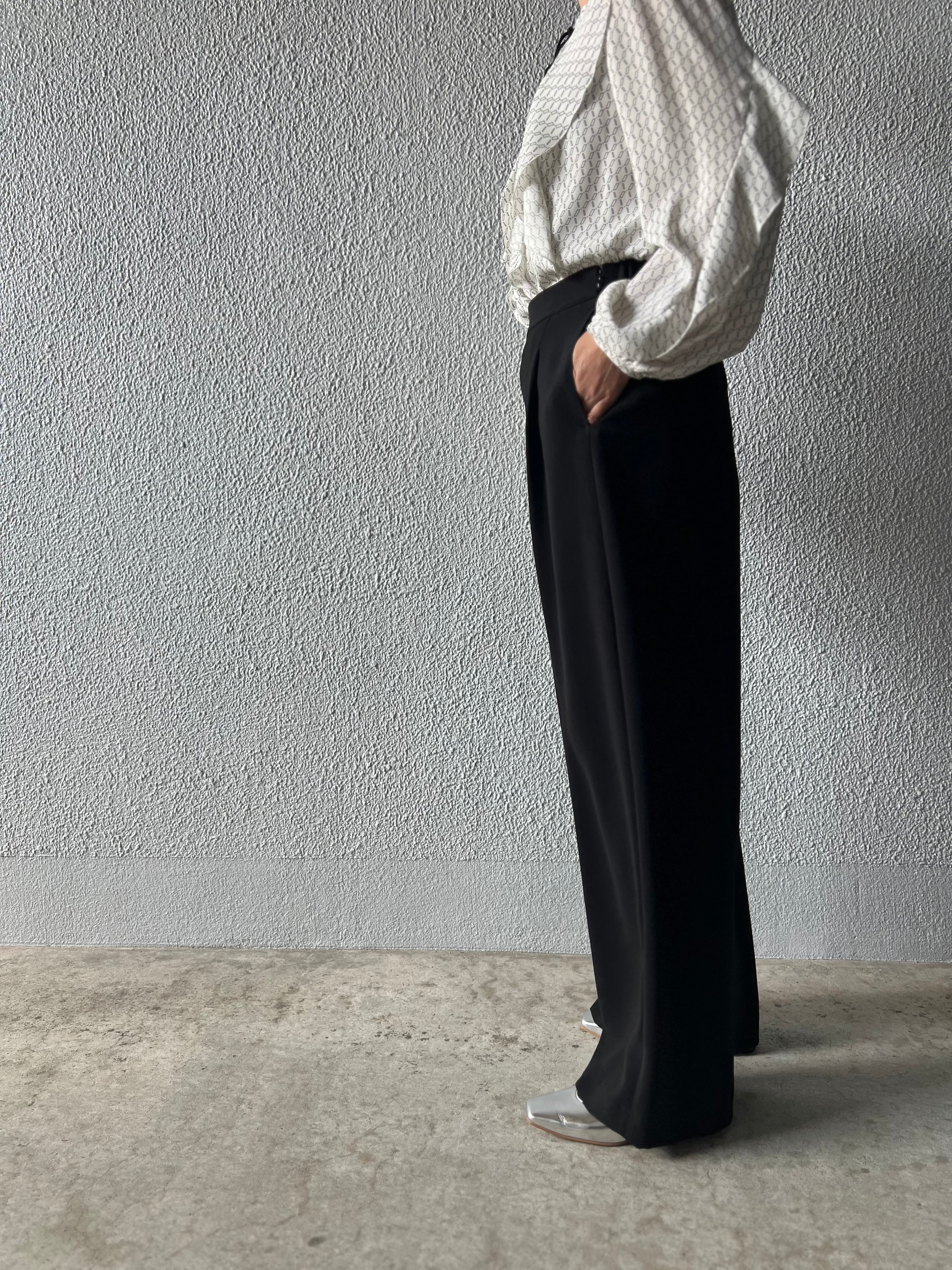 【PASSIONE】タック入りジョーゼットワイドパンツ 536610