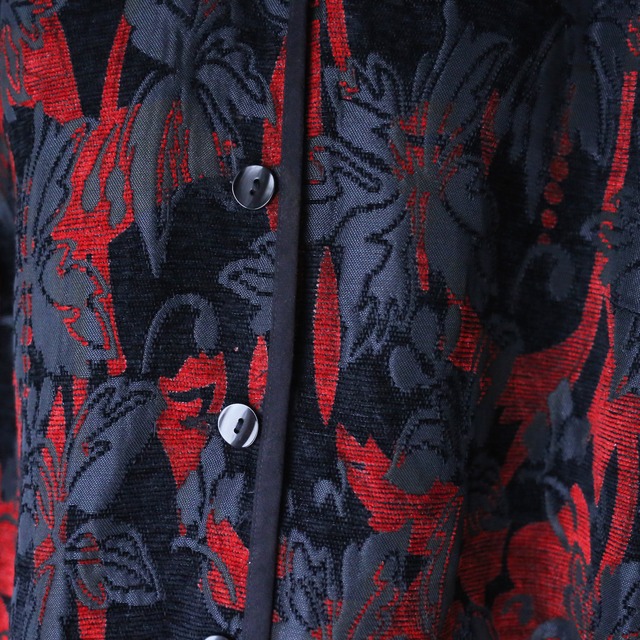 "reversible" beautiful flower motif pattern chenille weave jacket