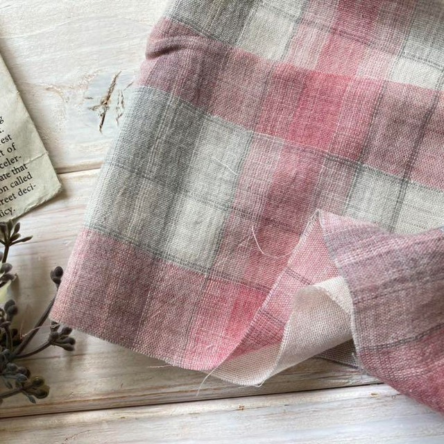 ダブルガーゼチェック ピンク系