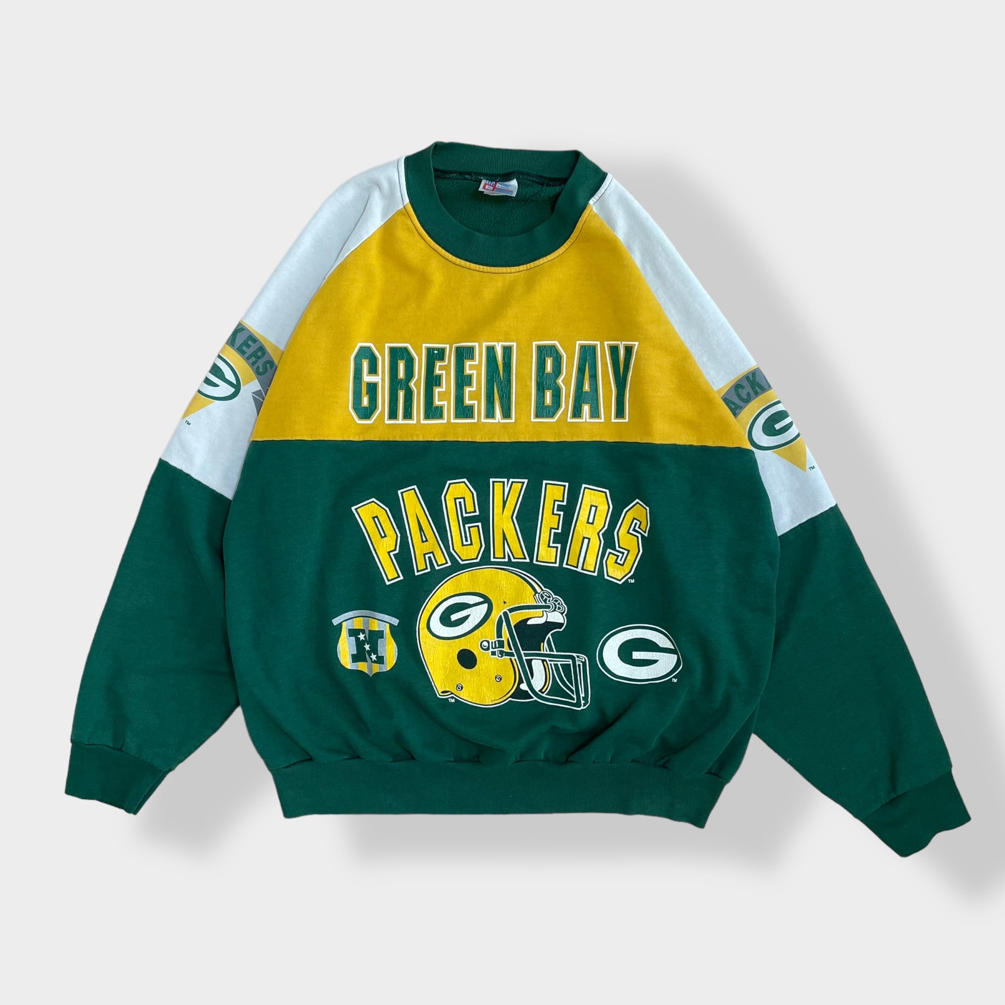 90年代 TRENCH NFL GREEN BAY PACKERS グリーンベイパッカーズ スウェットシャツ トレーナー USA製 メンズL ヴィンテージ /eaa300985