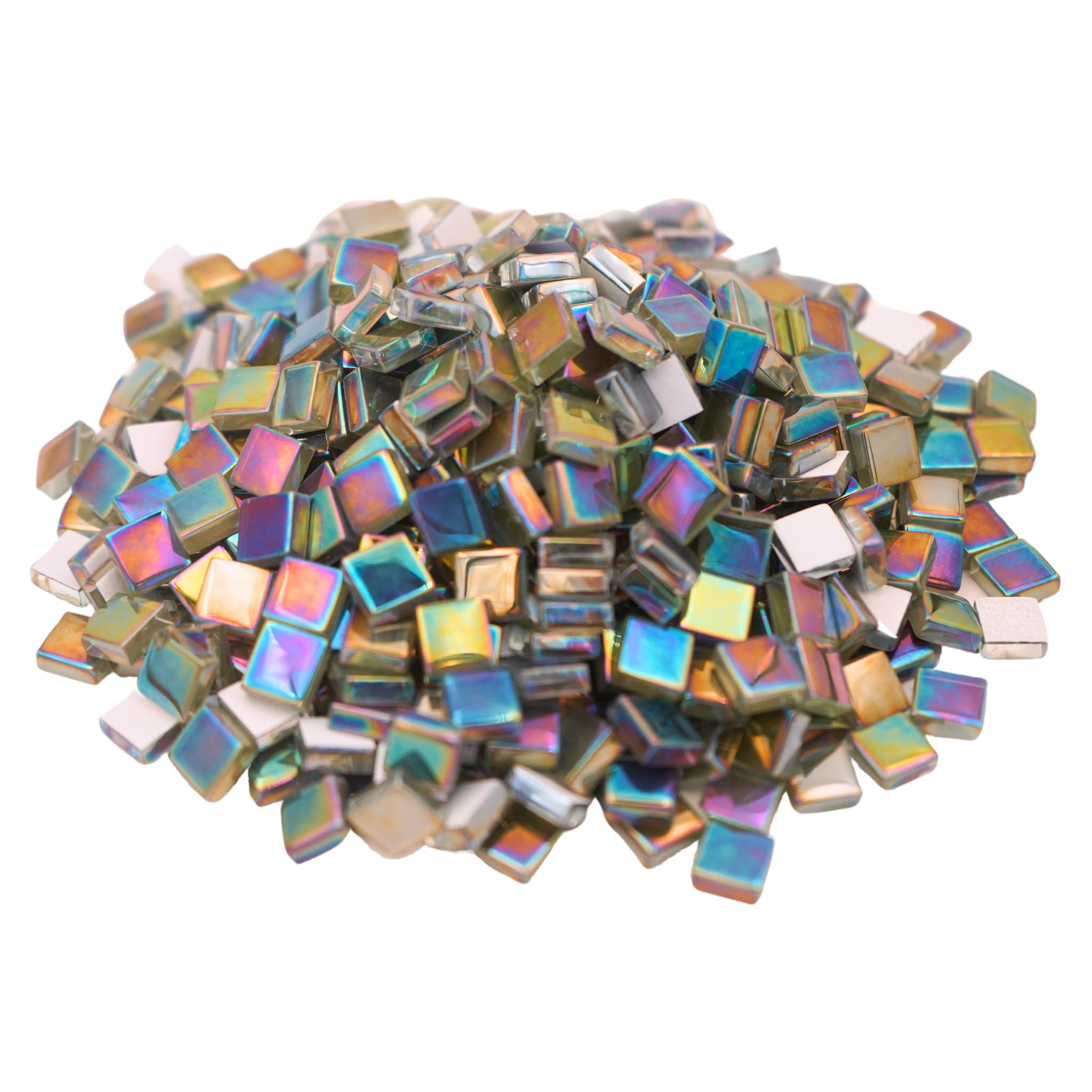 Yuvori 1.1 lbs Square Crystal Mosaic Tiles、0.39インチ、虹色 Yuvori 1.1 lbs Square Crystal Mosaic Tiles、0.39インチ、虹色