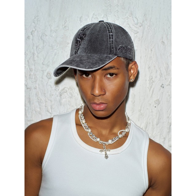 【DRIP6855】STKD Washed Denim S Logo Embroidery Cap