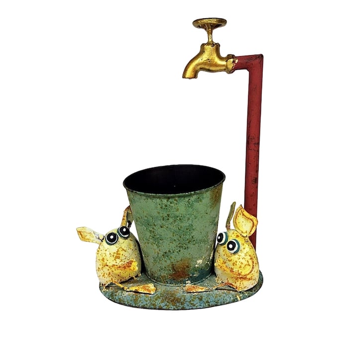 アニマルプランター 水道 蛇口 フラワーポット 鉢カバー ガーデニング