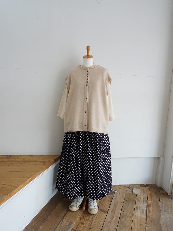 快晴堂 抜染水玉 裾ゴムギャザースカート | Fimpen+Nul