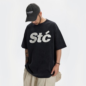 ★THICK PRINTED WASHED HALF SLEEVE T-SHIRT　　　A0470