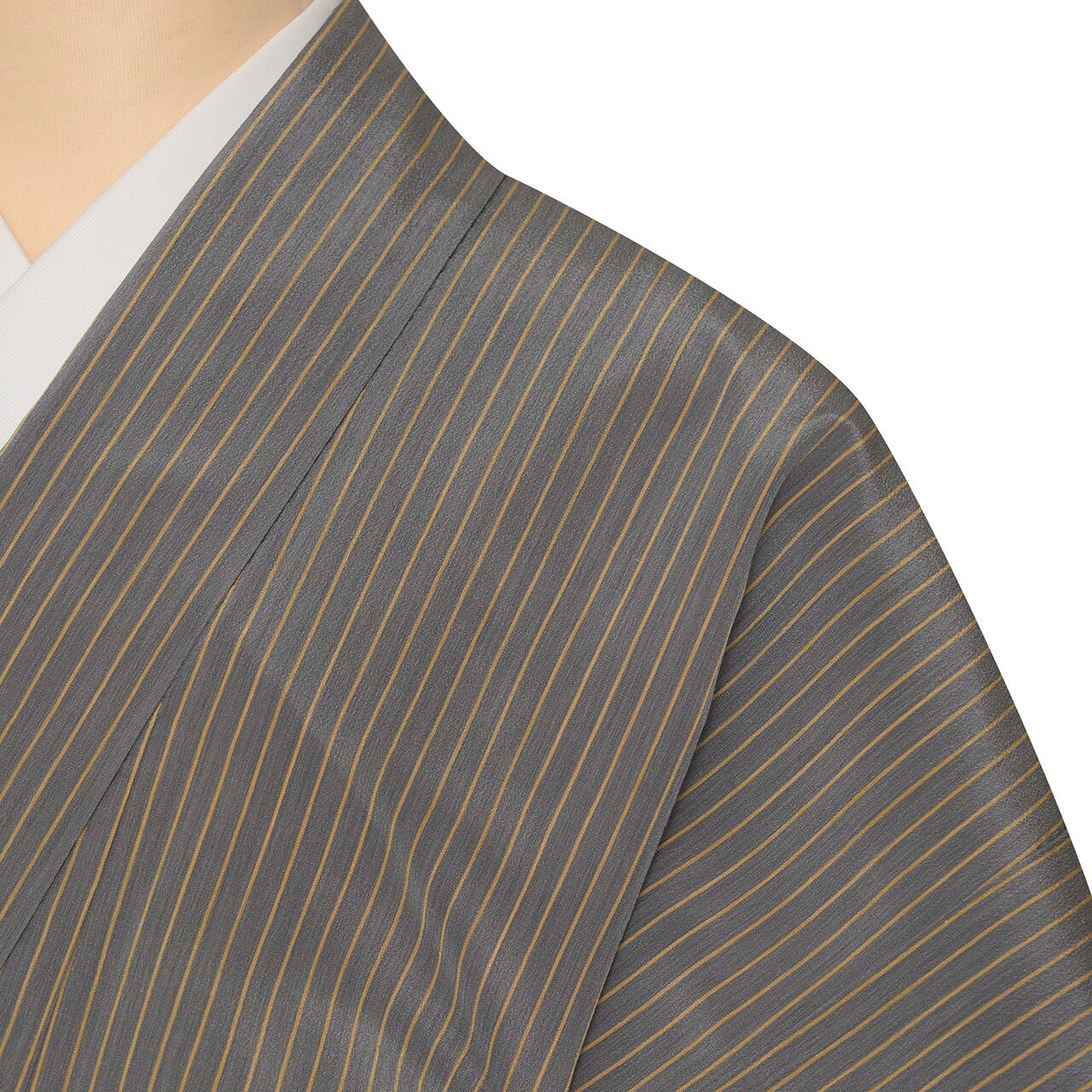 曽根武勇 望月間道 お召織袷着物【中古】 | かわの屋