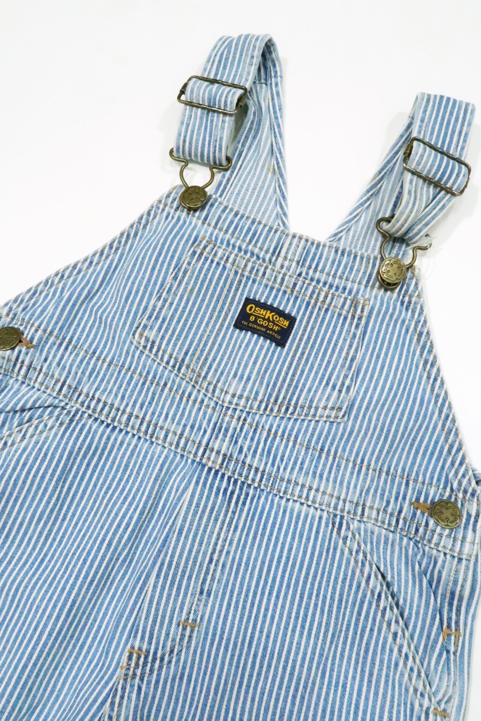 再入荷 【人気】オシュコシュ ヒッコリー 110 オーバーオール ハーフ
