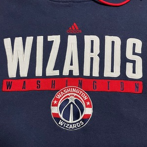 adidas NBA ワシントン・ウィザーズ 2XL ビッグシルエット 刺繍 ロゴ パーカー プルオーバー スウェット フーディー アディダス バスケットボール Washington Wizards us古着