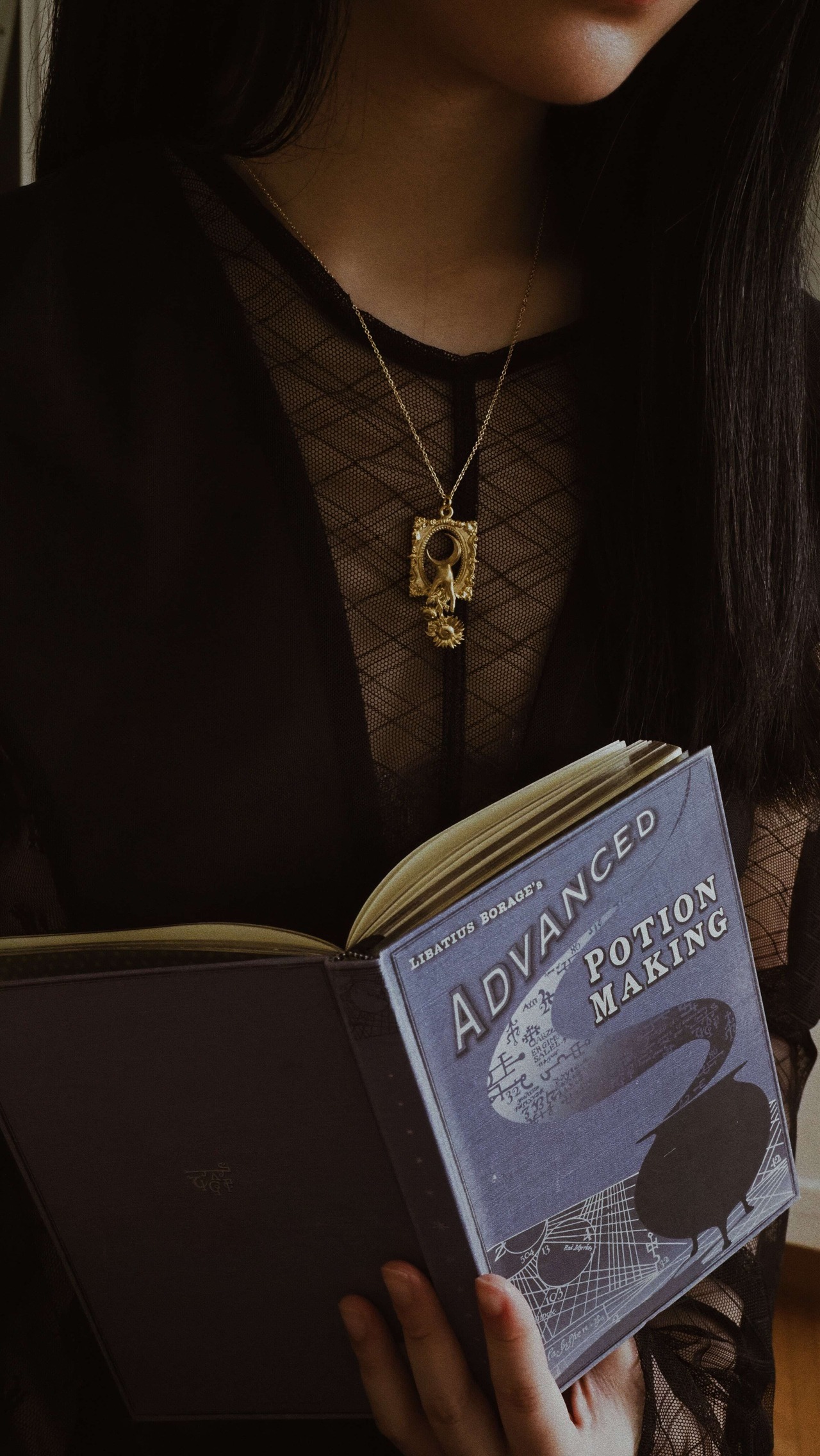 Brass necklace of sunflower that loved the moon