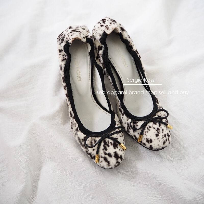 Sergio Rossi セルジオロッシ ハラコ パンプス リボン 34 1/2