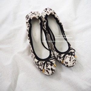 Sergio Rossi セルジオロッシ ハラコ パンプス リボン 34 1/2