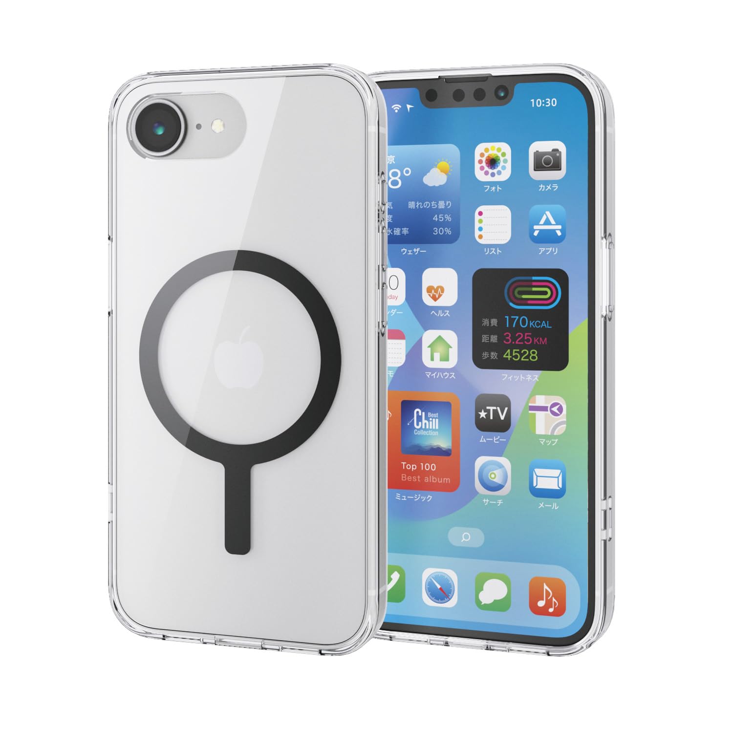 エレコム iPhone 17e/16e ケース 耐衝撃 衝撃吸収 背面傷つけ防止 マグネット ワイヤレス充電対応 レンズ保護 MAGKEEP ブラック PM-A25SMAG02BK