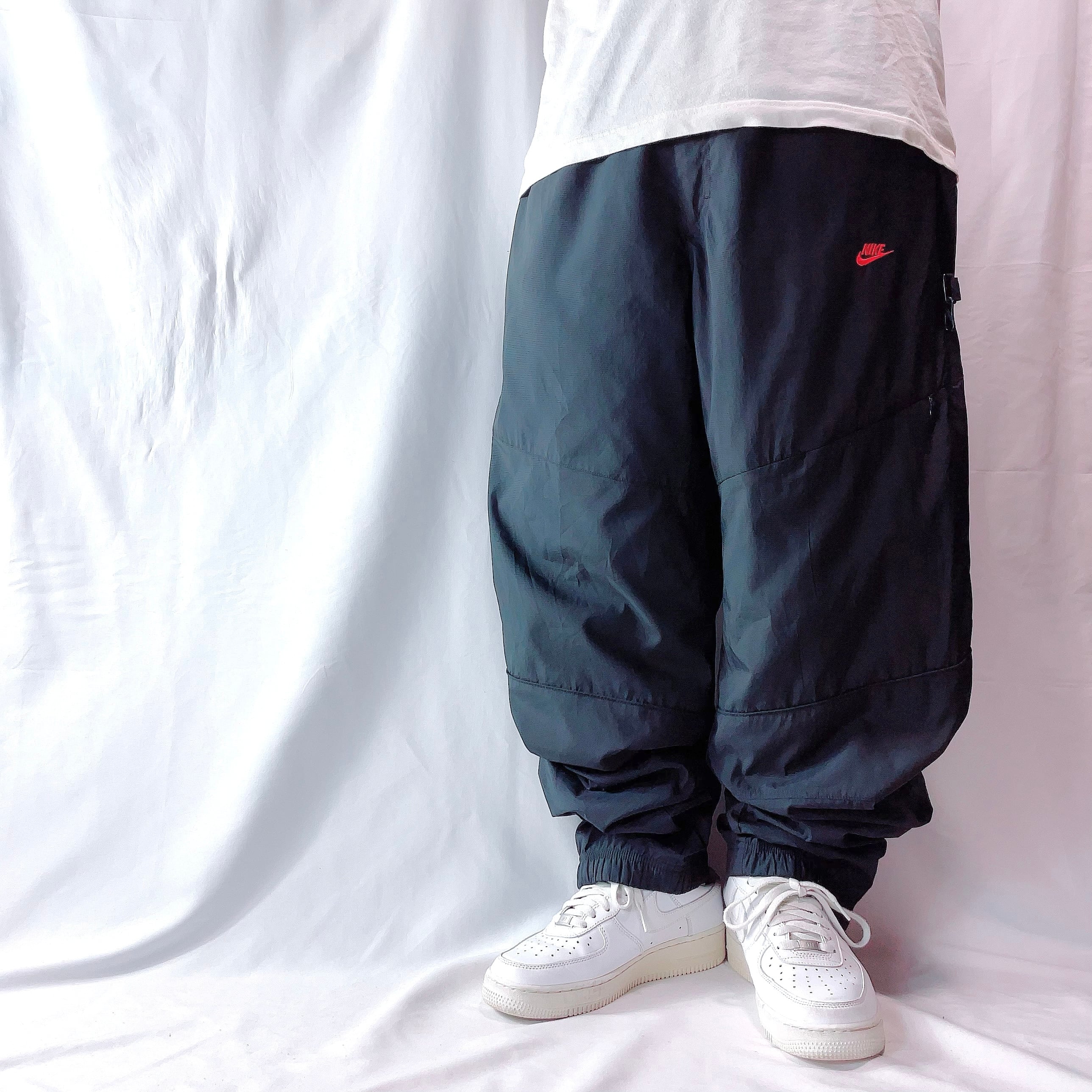 00s NIKE ナイキ ギミック ウーブン トラックパンツ 黒 赤ロゴ L