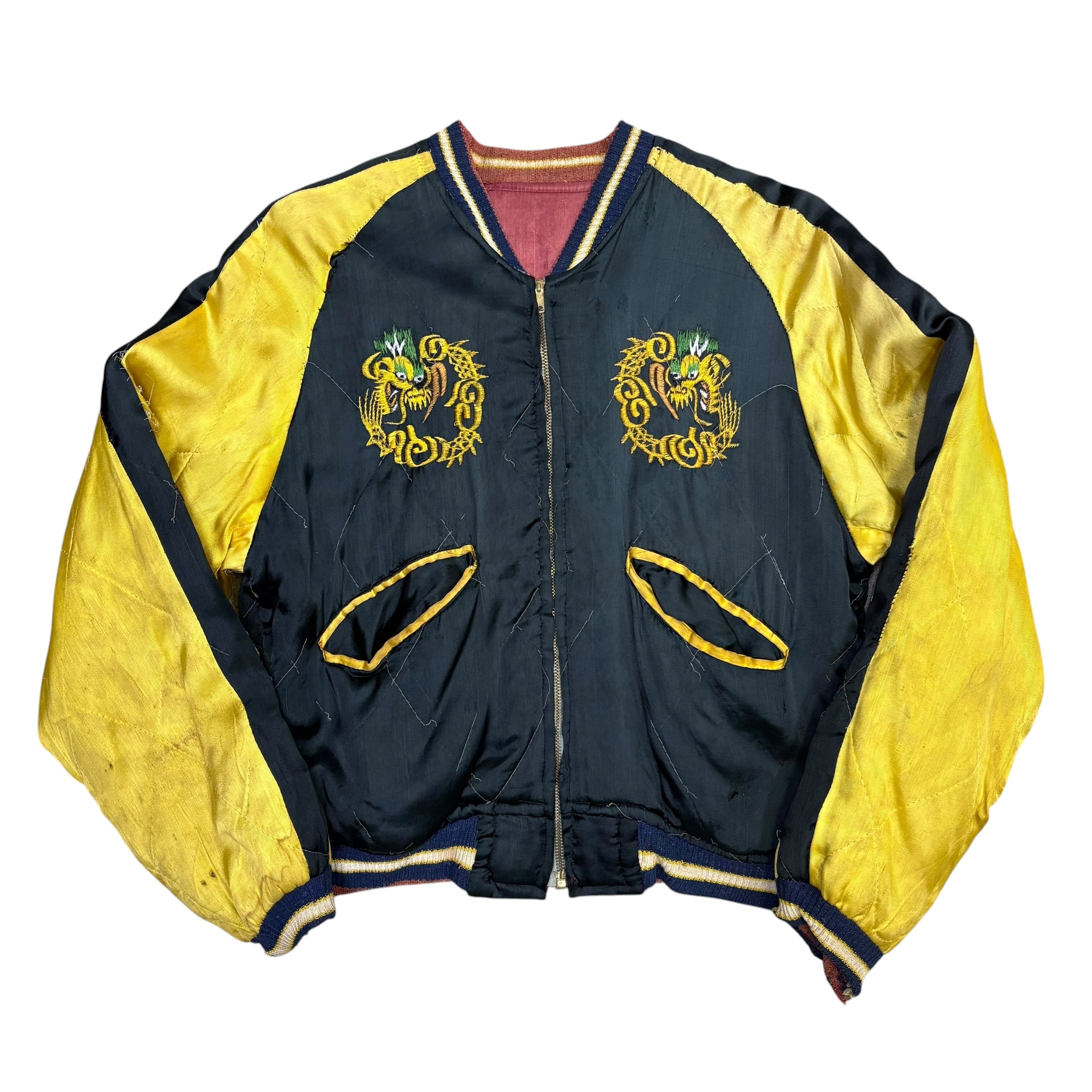 Special 50s 黒金 ドラゴン スカジャン 当時物 両面A | TTvintagejp
