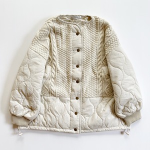 Quilting docking knit blouson (ivory)