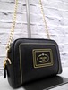 美品◆ PRADA プラダ SAFFIANO サフィアーノ レザー チェーンストラップ クロスボディ ショルダー バッグ クラッチ バッグ ポーチ 黒x金 ◆