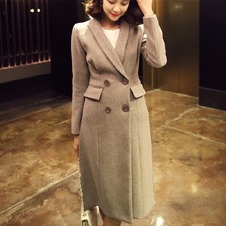 保温性抜群早い者勝ちスプリットカシミア ロングセクション コートトレンチコート大きいサイズ