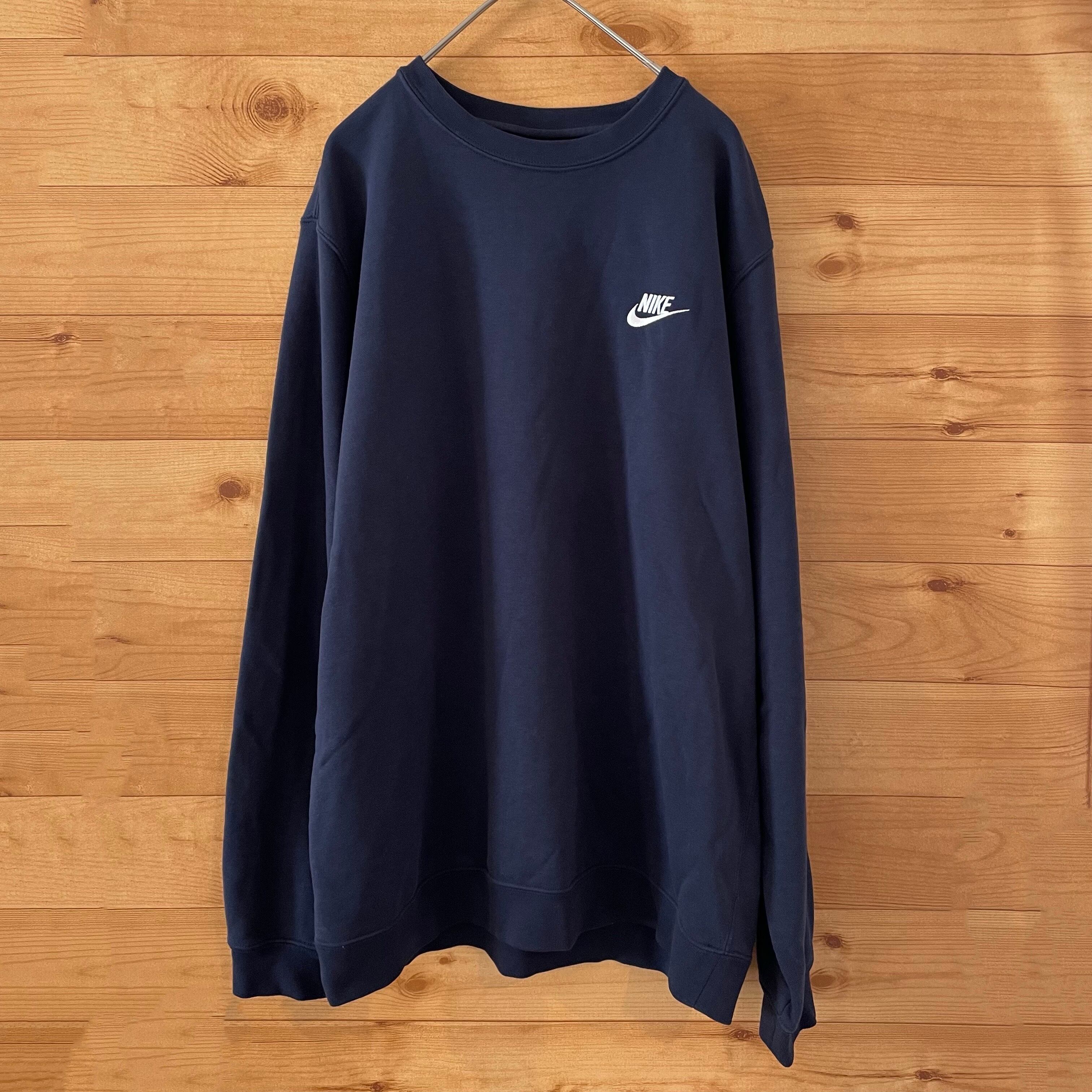 NIKE ナイキ ワンポイント刺繍ロゴ スウェット XL ネイビー