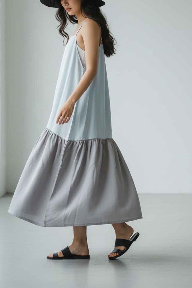 異素材キャミドレス/ DIFFERENT MATERIAL CAMI DRESS (26S33004K)