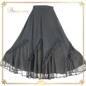 社交ダンス 衣装 スタンダード スカート レッスンウェア 女性用 オールシーズン U:NA ユーナ 黒 ブラック系 ラインストーン 練習着 フリル ダンスウェア フォーマル スカート ストレッチ おしゃれ 可愛い フェミニン 贈り物 シンプル 高品質 男性へのプレゼント 結婚式 パーティー レッスン用 通常衣装 謝恩会 成人式 趣味 社交ダンス練習用 モノトーン レディース 飾り付き 丈感 良好