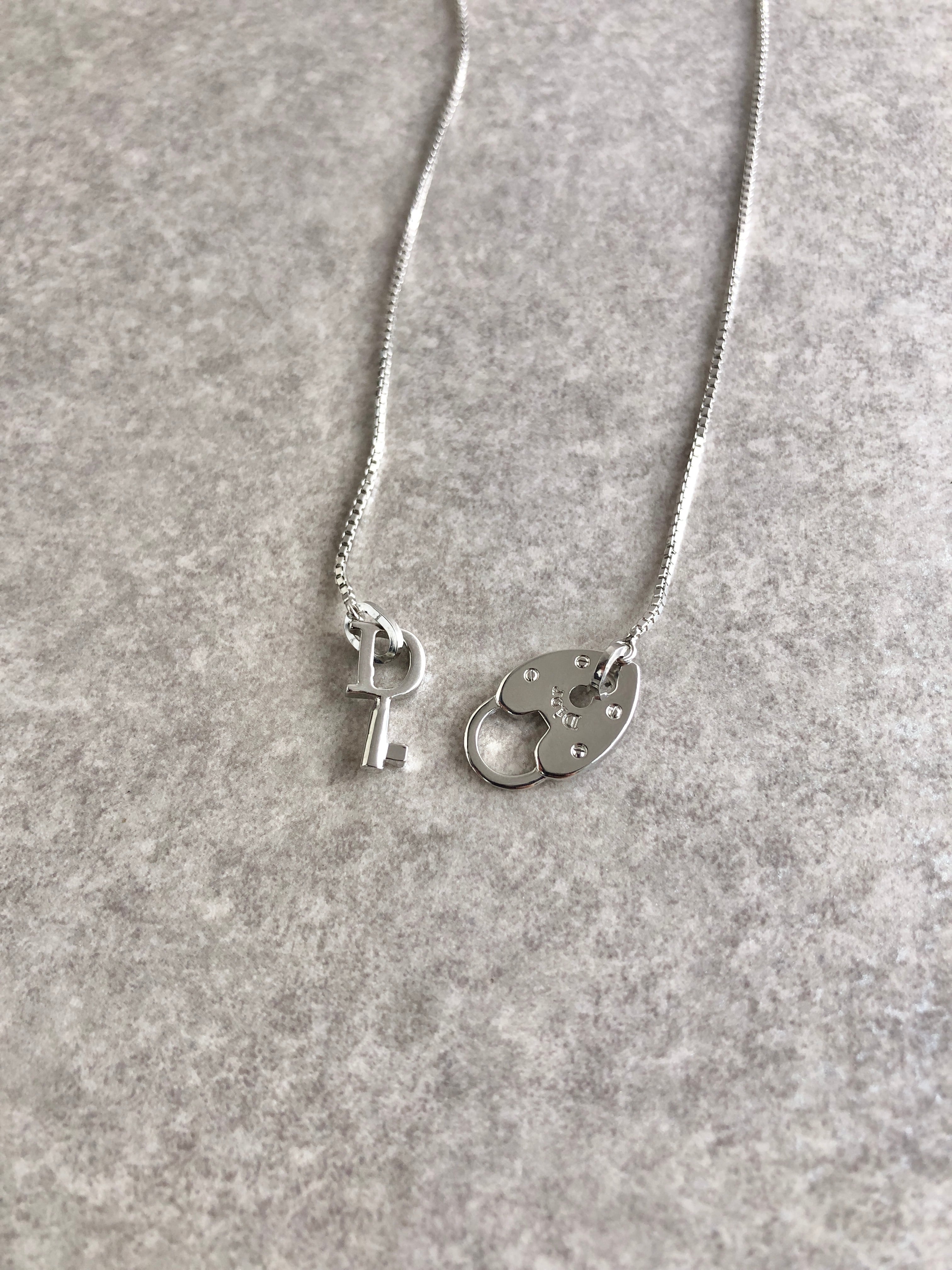 Christian Dior ディオール シルバー ハート ネックレス Christian Dior クリスチャン ディオール ネックレス シルバー ロック