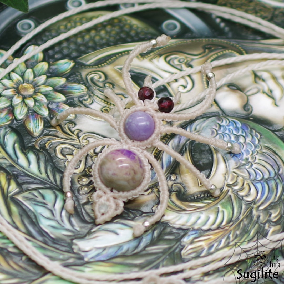 神仏の使い『スギライト』蜘蛛マクラメ編トップネックレス6 | 魔石の部屋