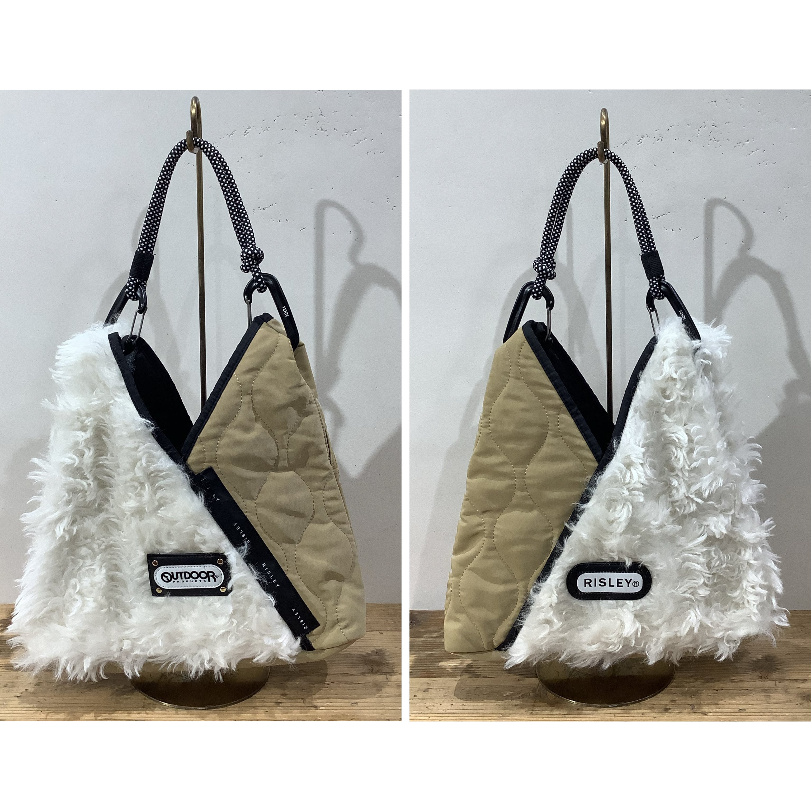 新品:RISLEYリズレー♡トライアングルファーバッグ♡アウトドアコラボバッグ⭐︎ RISLEY×OUTDOOR(リズレイ×アウトドア)】トライアングルファーバッグ