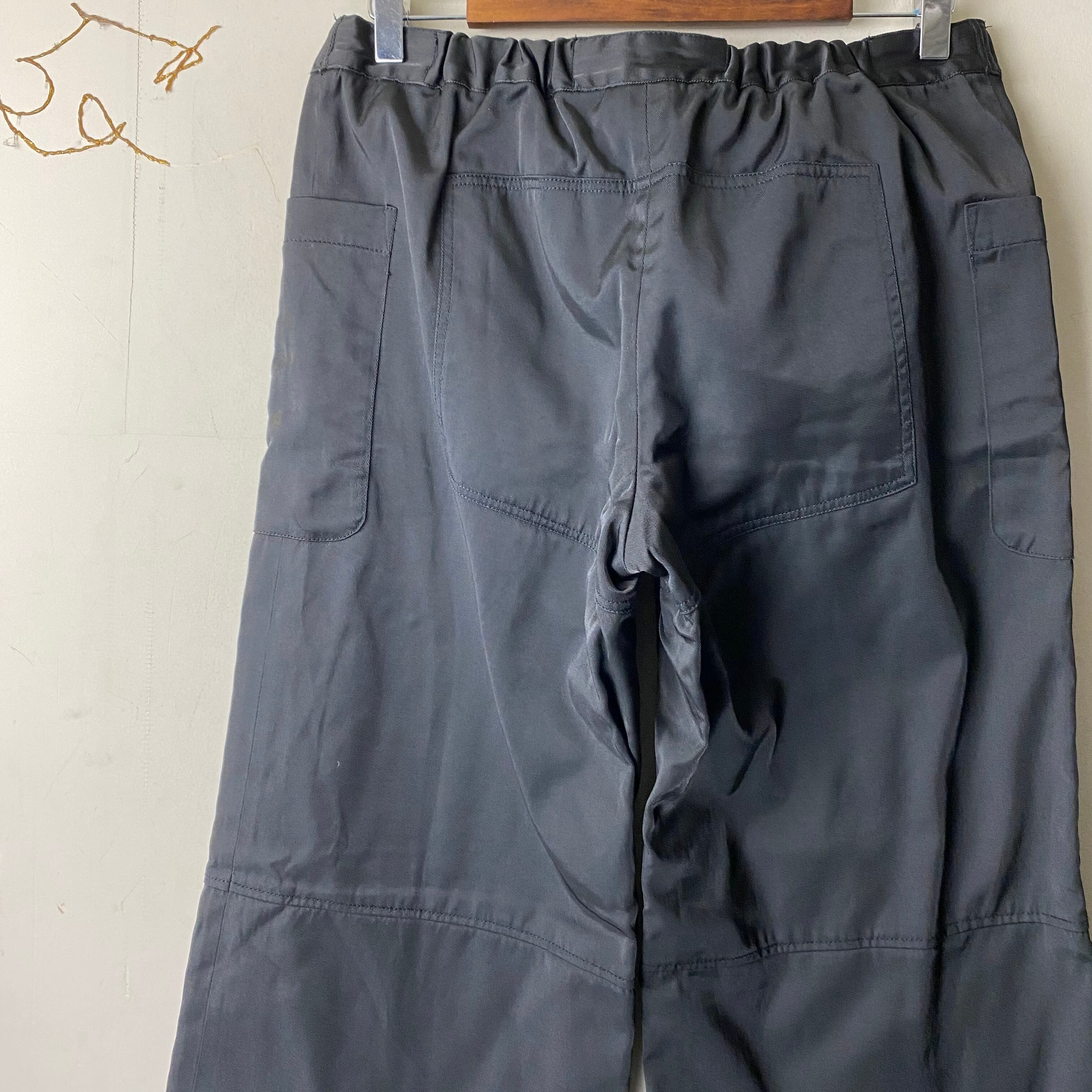 vintage COMME ÇA COLLECTION black nylon gimmick pants | NOIR ONLINE