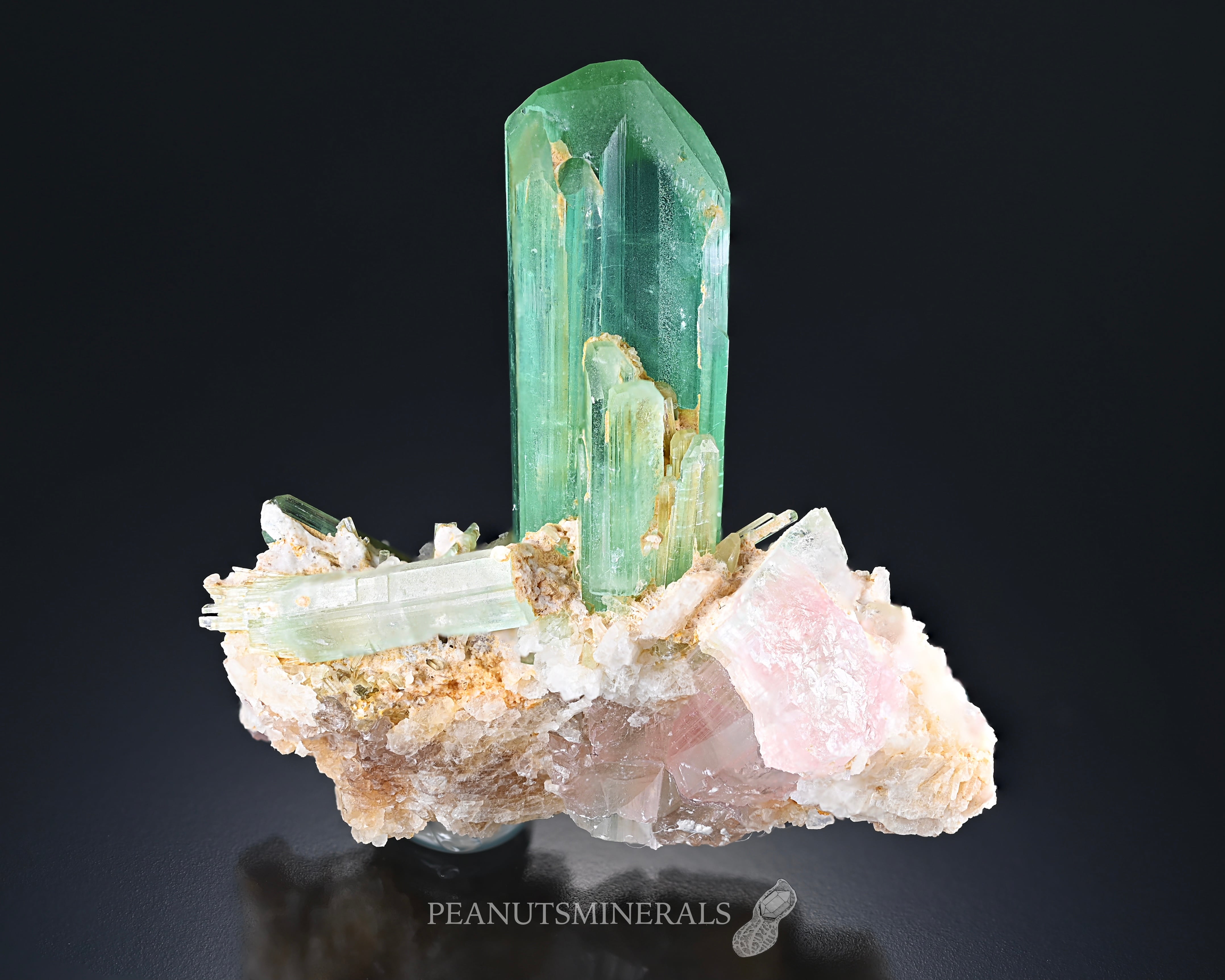 アリカンガ鉱山産 ウォーターメロントルマリン&レピドライト【鉱物標本