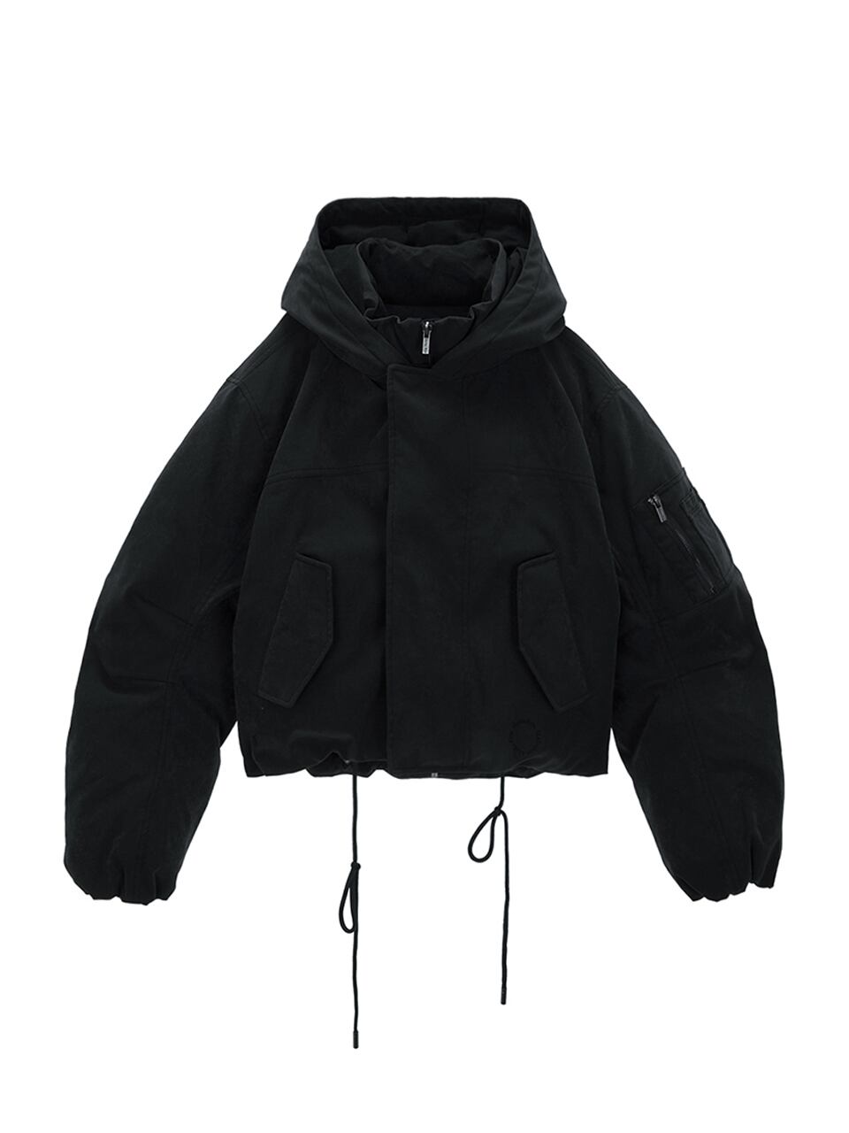 ☆[MATIN KIM] LAYERED HOODY BOMBER DOWN JUMPER_2color | もごつ