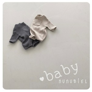 【nunubiel】ベベ クロッフルスーツ／オートミール（70~90cm）