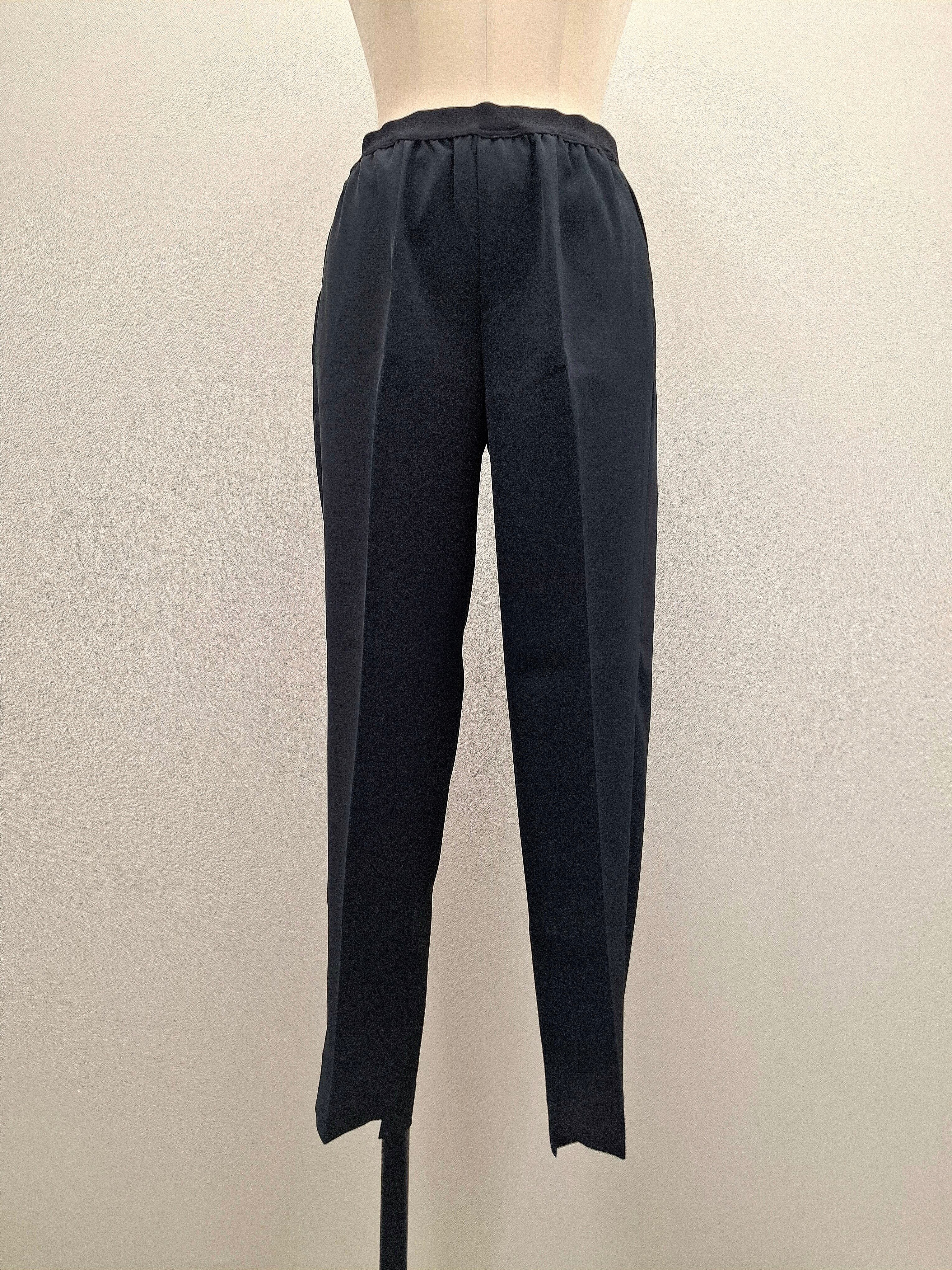 ウエストデザインクロップドパンツ(ネイビー)