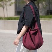 Cotton Hobo bag ボルドー