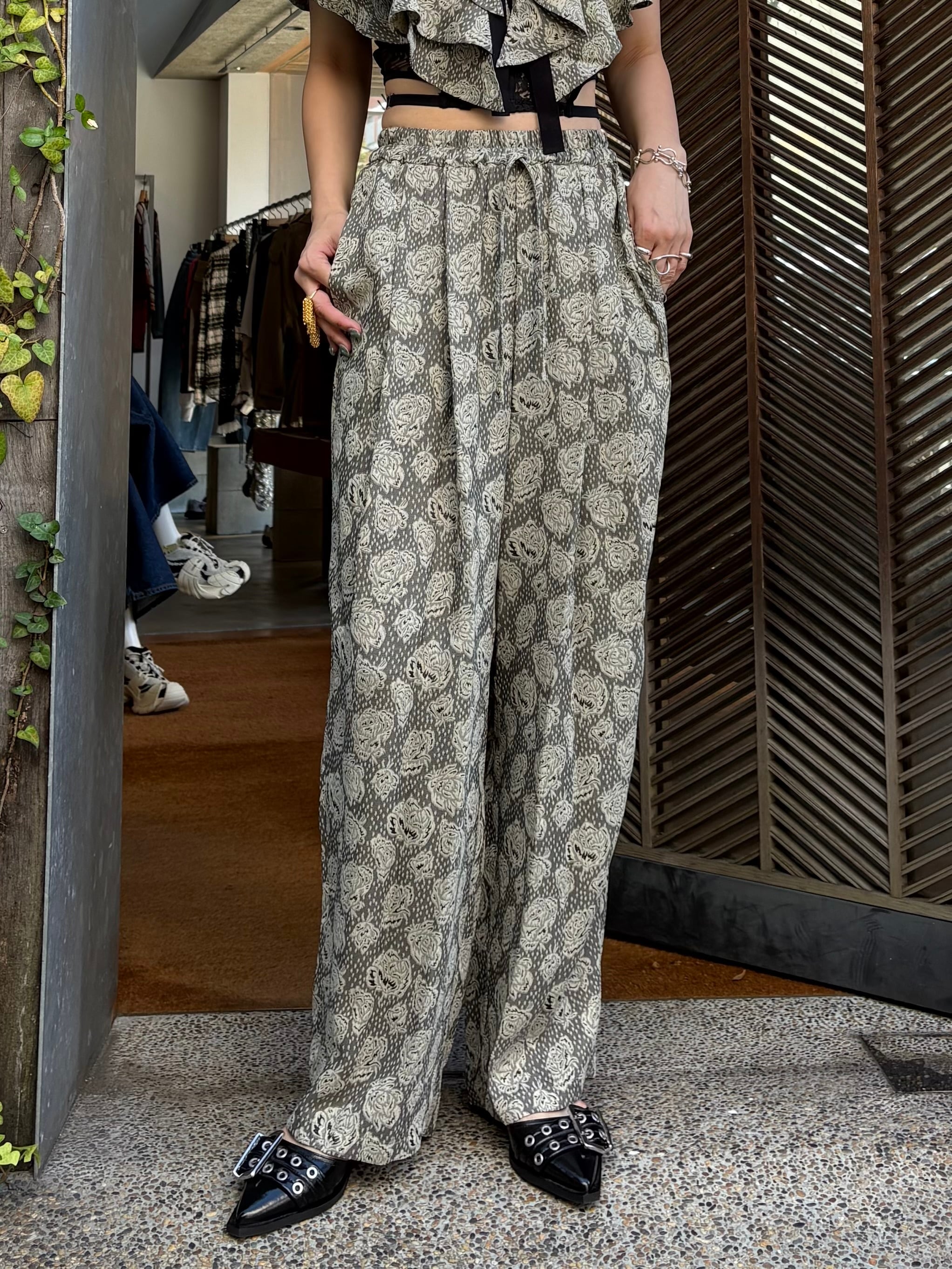 25AW】FUMIE TANAKA フミエタナカ / flower jq pa / ジャガードパンツ