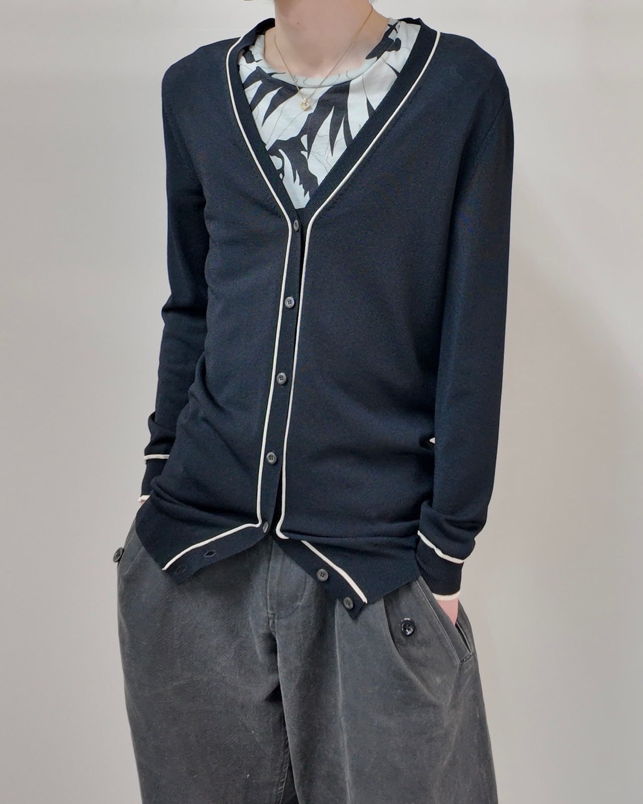 【2014/SS PRADA】piping long cardigan
