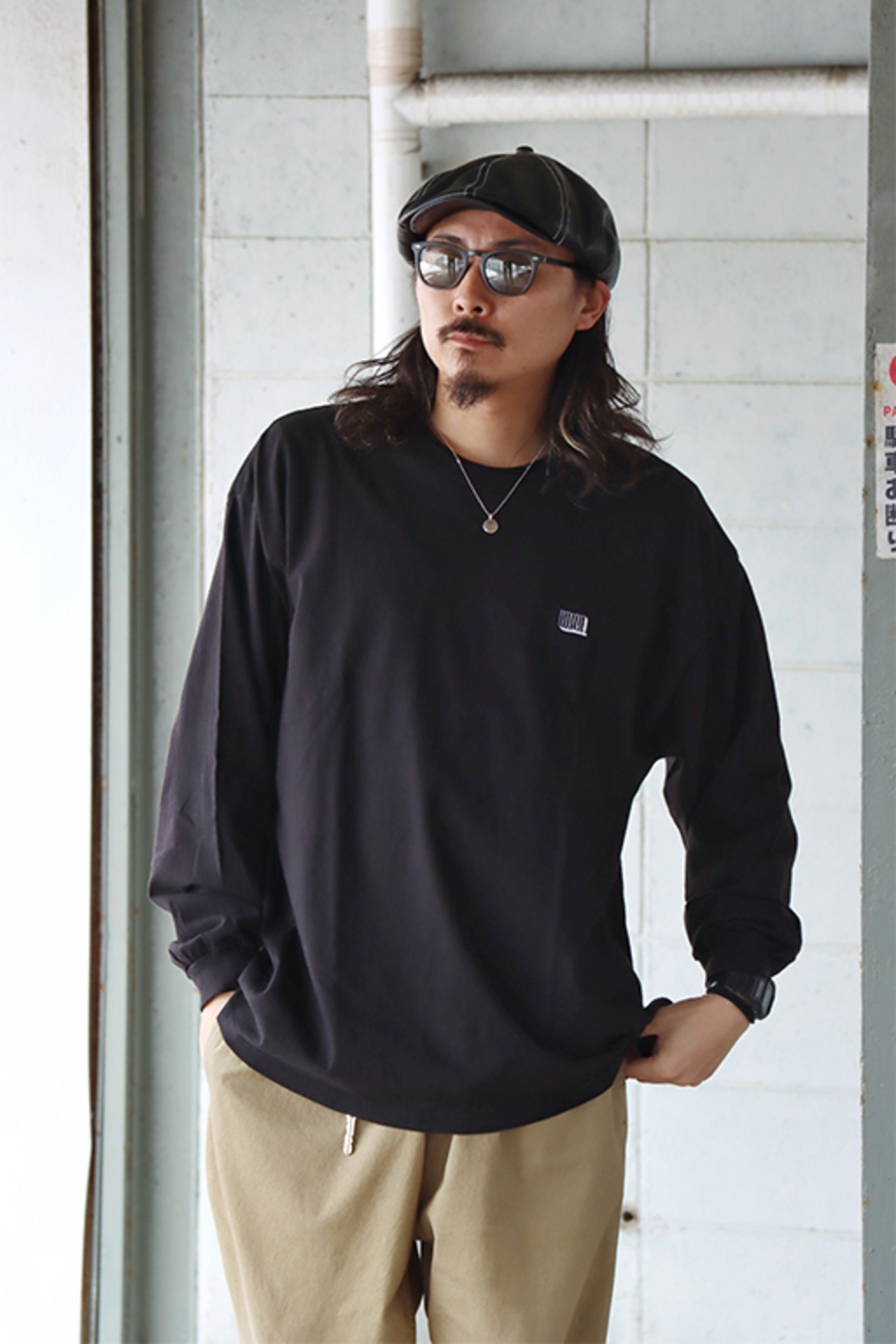 WAX(ワックス) "Sunrise Long Tee"(BLK)