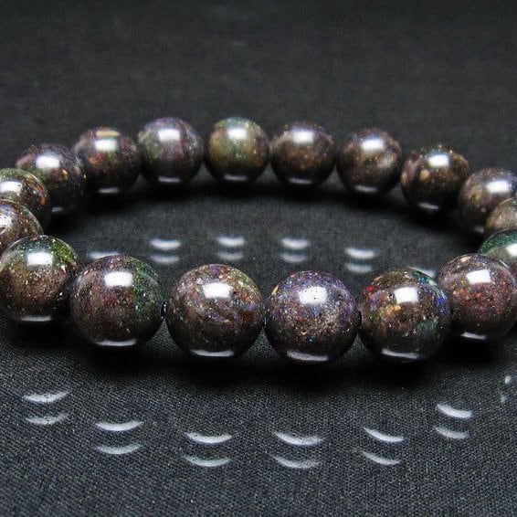 ブラックオパール ブレスレット 11mm 一点物 おまかせ便 111-37561