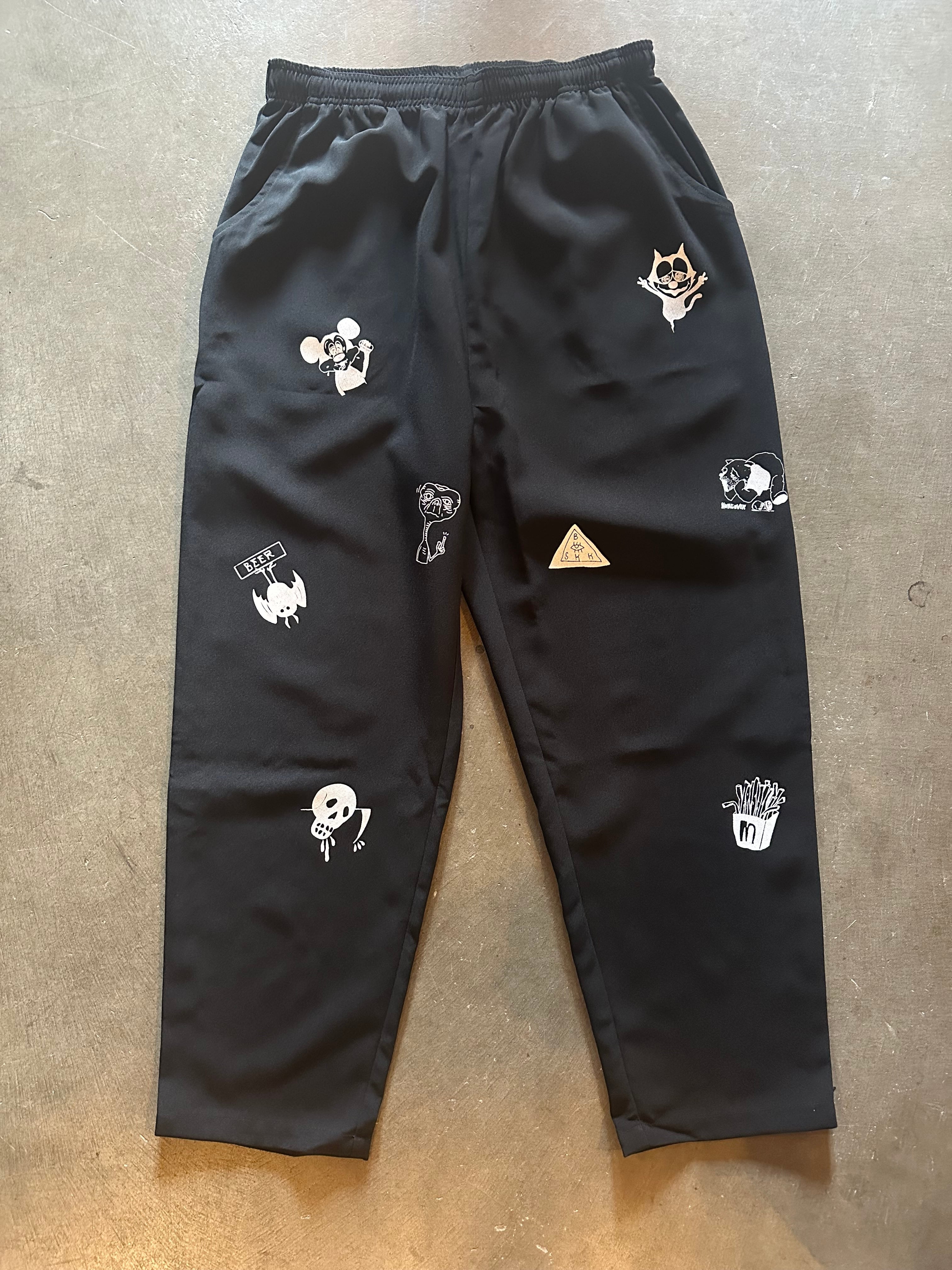 FUU SECOND PANTS BLACK プリント
