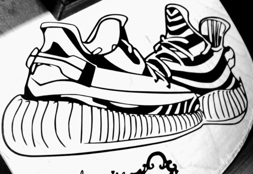 カッティング　ステッカー　スニーカー　アディダス　adidas　yeezy boost スケーター　ストリート